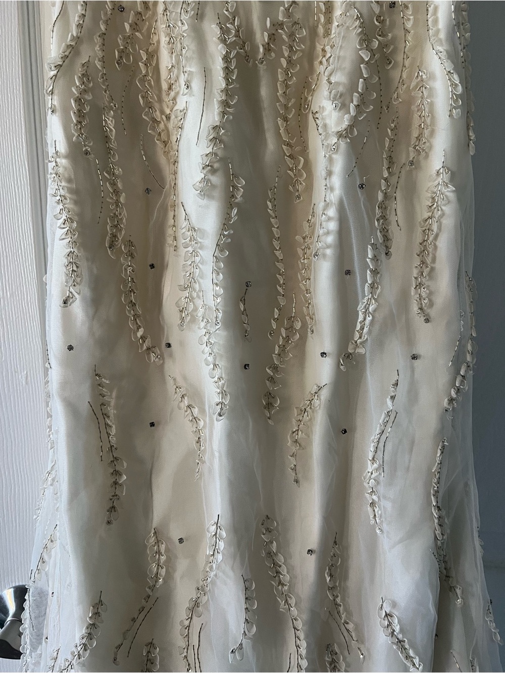 Vintage Ines Di Santo Beaded Wedding Dress with High Neck - Picture 6 of 12